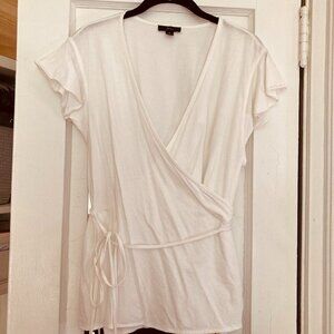 J Crew White Wrap Tie Top - New Without Tags
